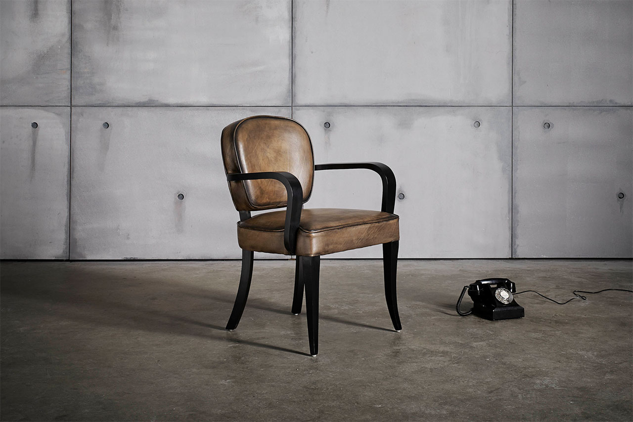 Bridge Hand-Coloured Tan Brown Leather Chair