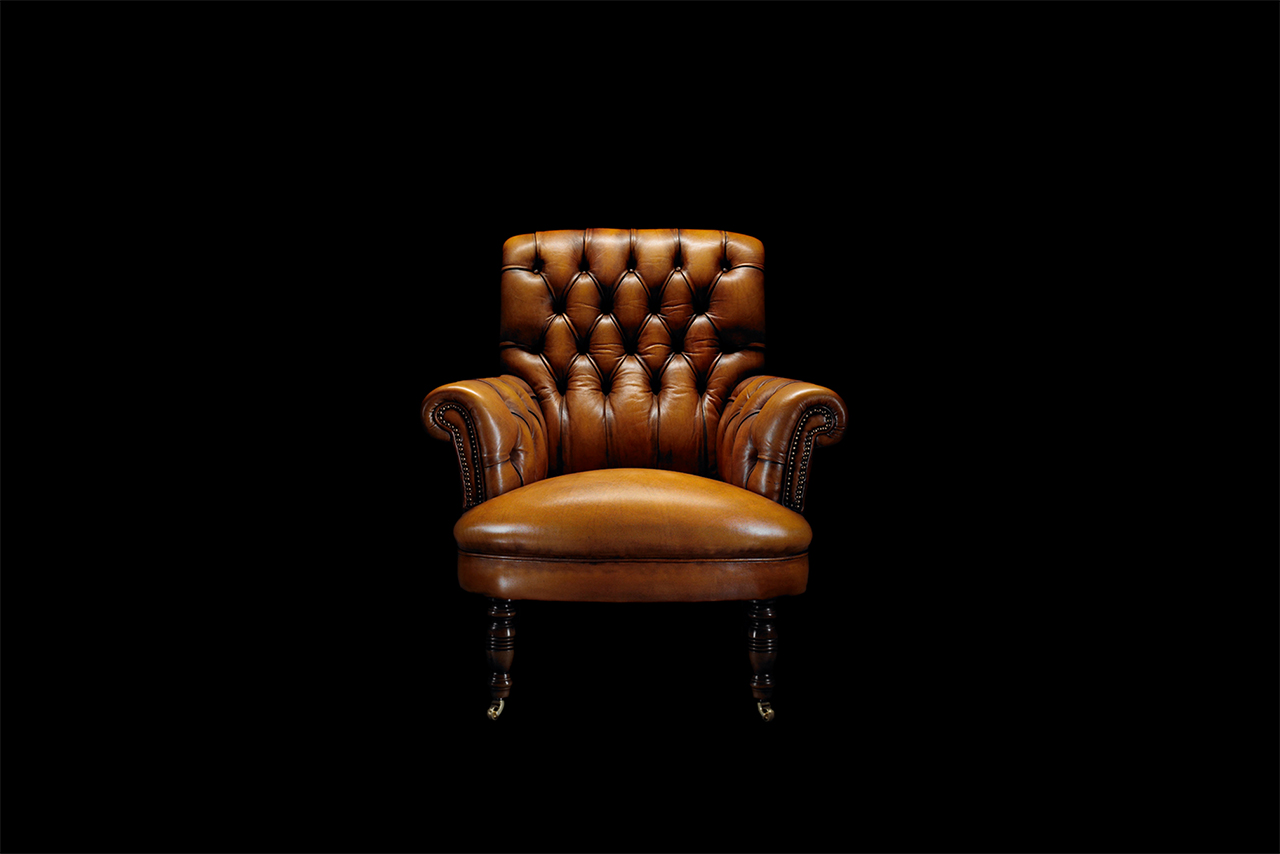 David Hume Hand-Coloured Leather Chesterfield Chair