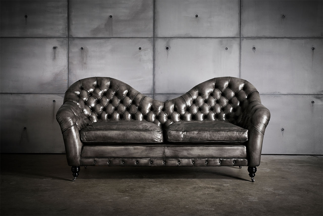 Francis Bacon Grey Chesterfield Sofa
