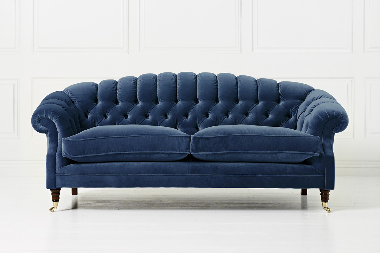 Bradwell Blue Velvet Chesterfield Sofa