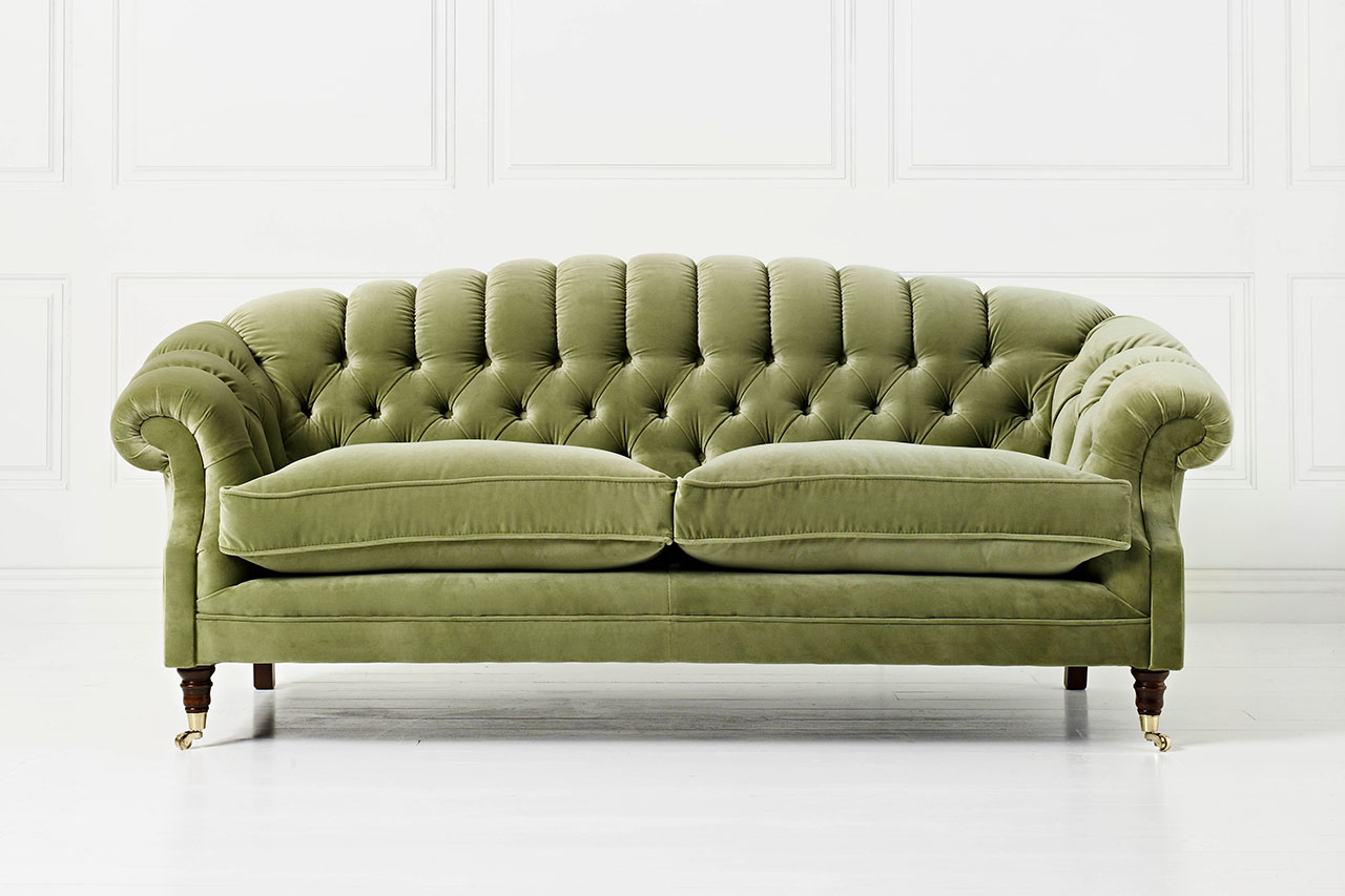 Bradwell Green Velvet Chesterfield Sofa