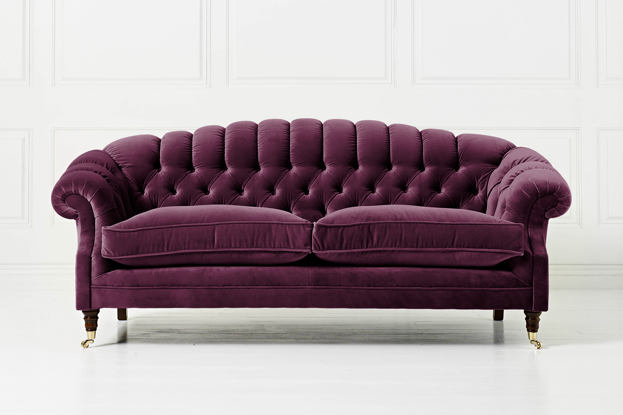 Bradwell Chesterfield Sofa aus lila Samt