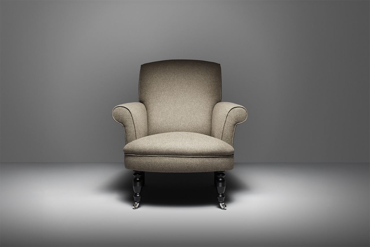 Sillón David Hume de lana blanco crema