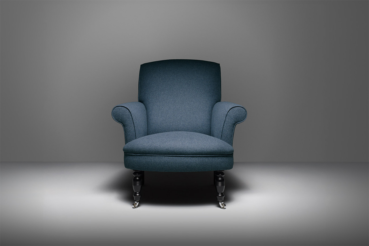 Silla David Hume de lana azul