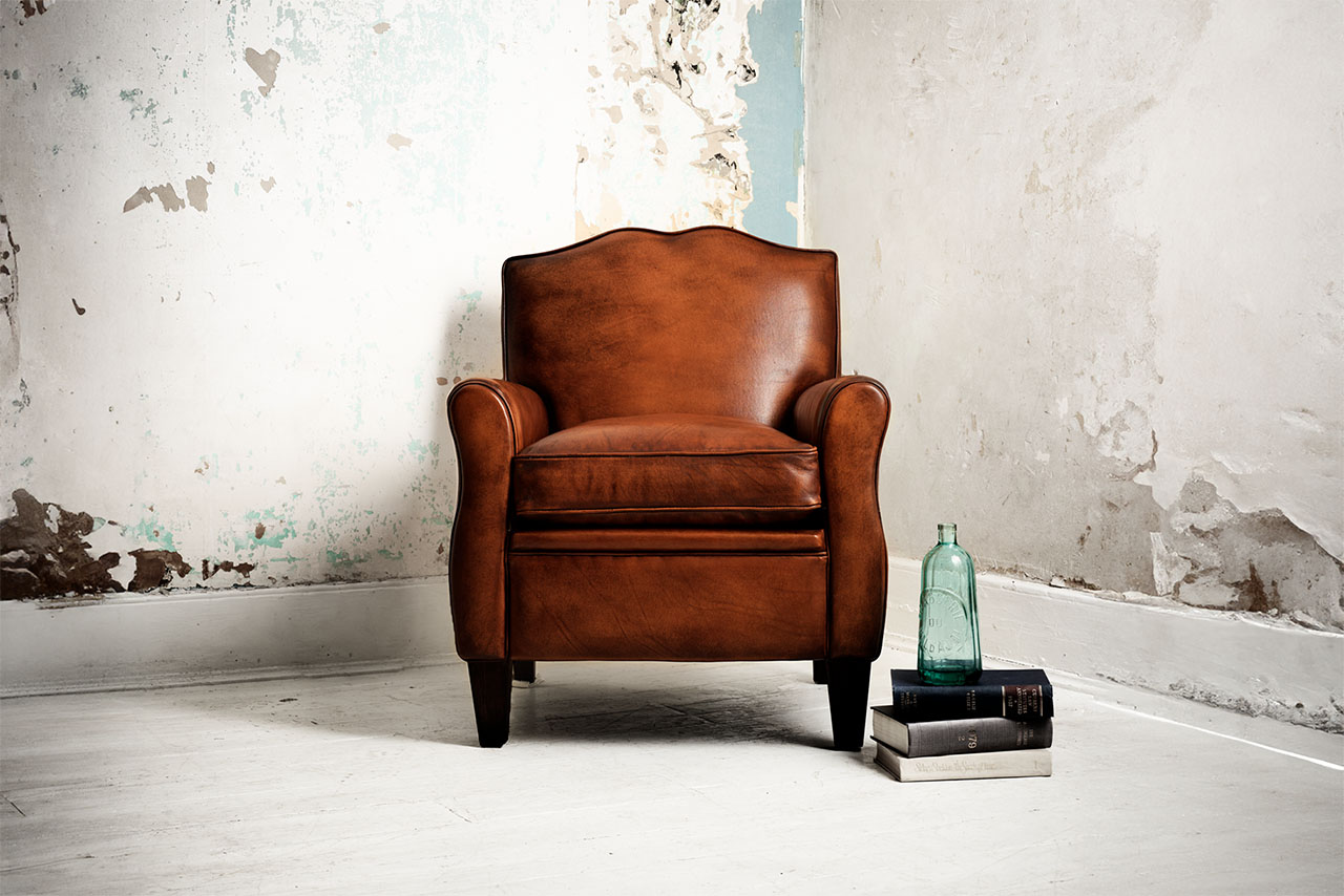 Dali Brown Hand-Coloured Leather Chair
