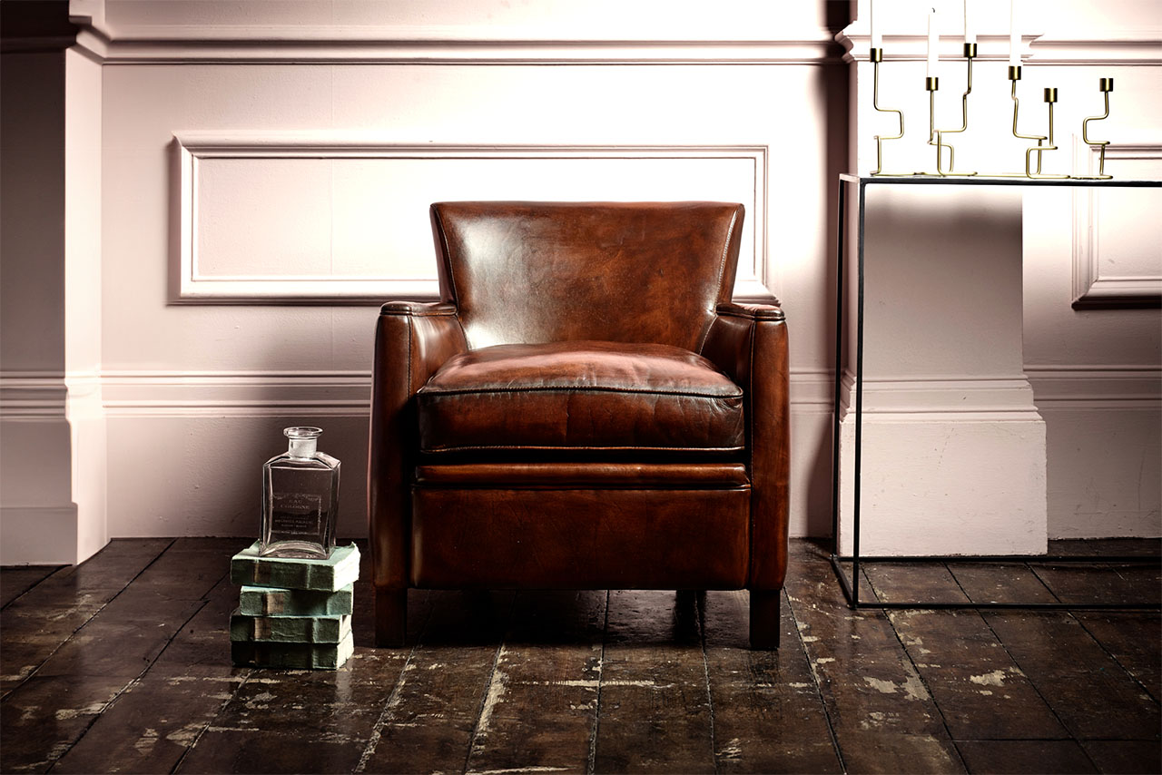 Kettle Hand-Coloured Leather Chair