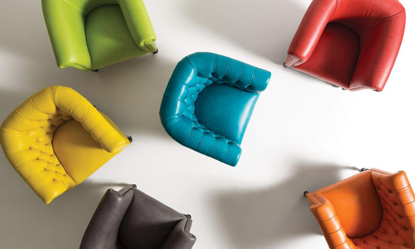 Tailored Leather Chesterfield armchairs
