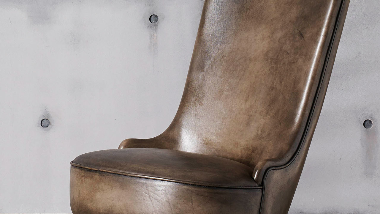 Blower Ledersessel in Slate Brown