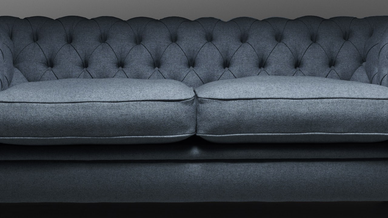 Cromwell Chesterfield-Sofa aus blauer Wolle