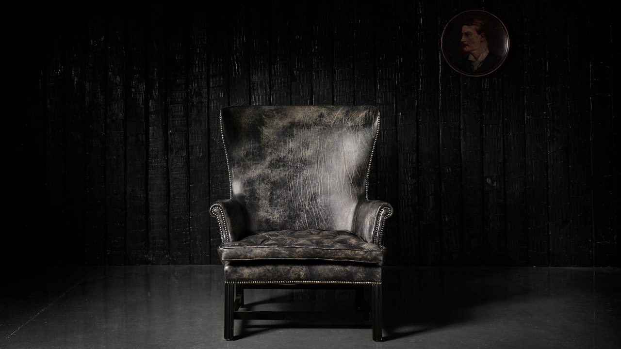 Georgian Coal Curve Wing Chair