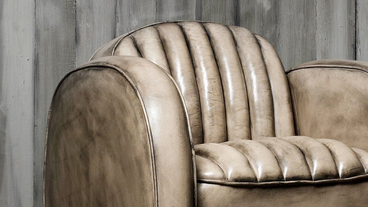 Mustang Ledersessel in Bone