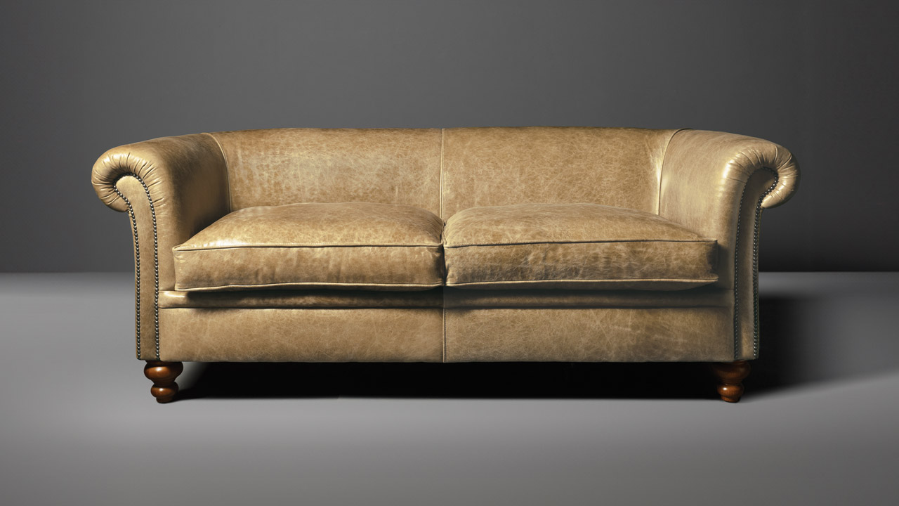 Madison Crackle Tan Ledersofa