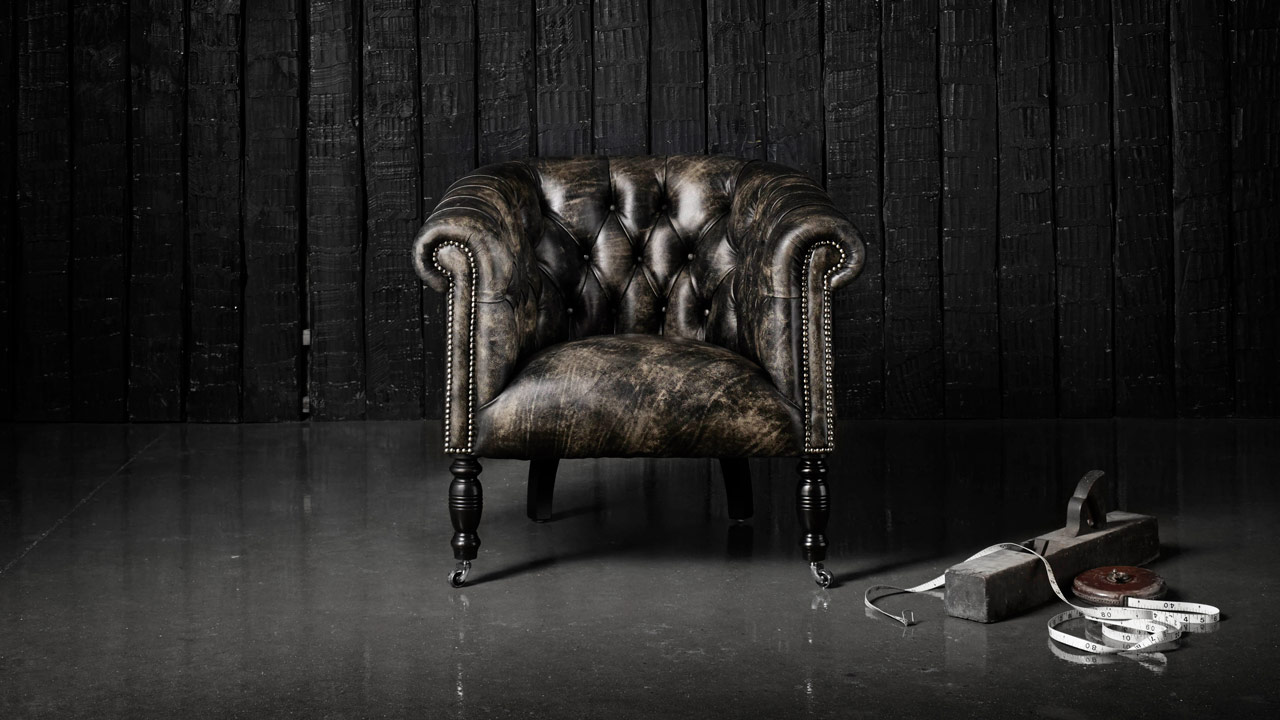 Oxford Monochrome Leather Tub Chair