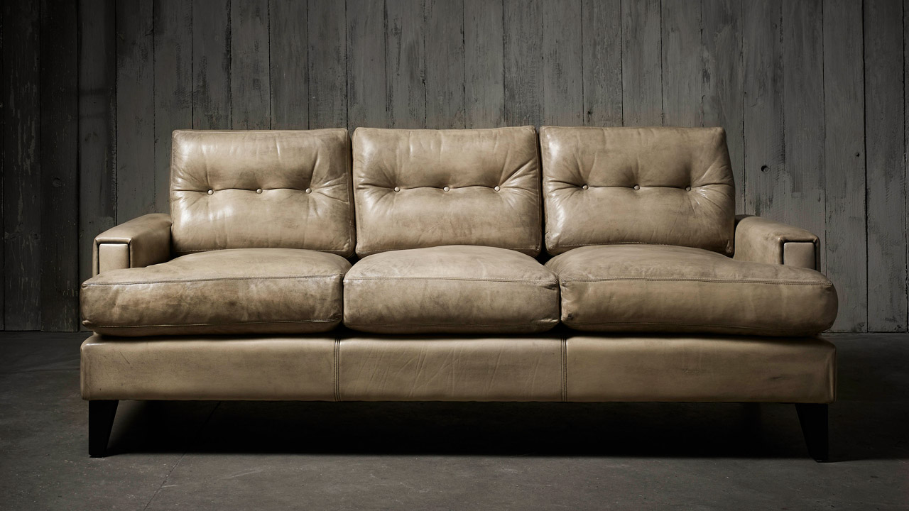Sofá de piel Pablo coloreado a mano Bone