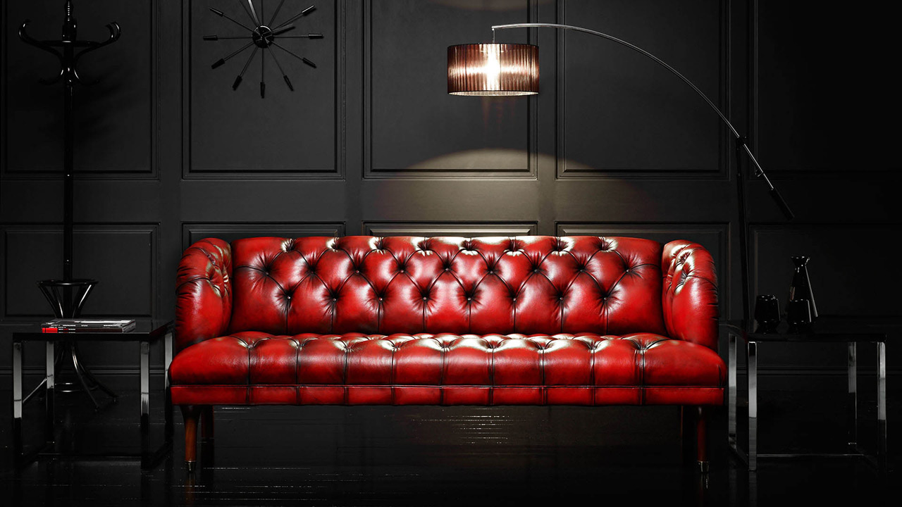 Parliament Ledersofa in Rot