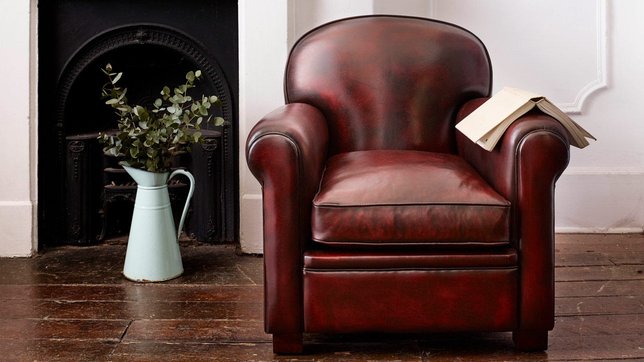 Busby Art-Déco-Ledersessel