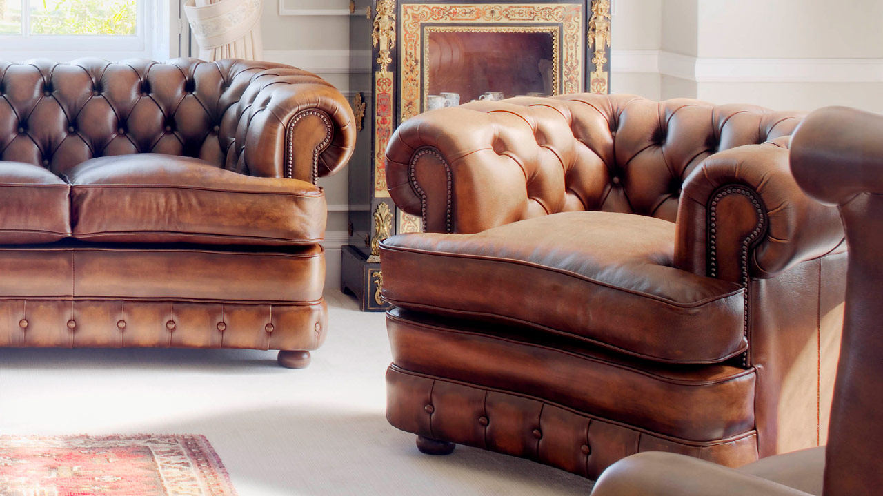 Sofá Chesterfield Edward de piel