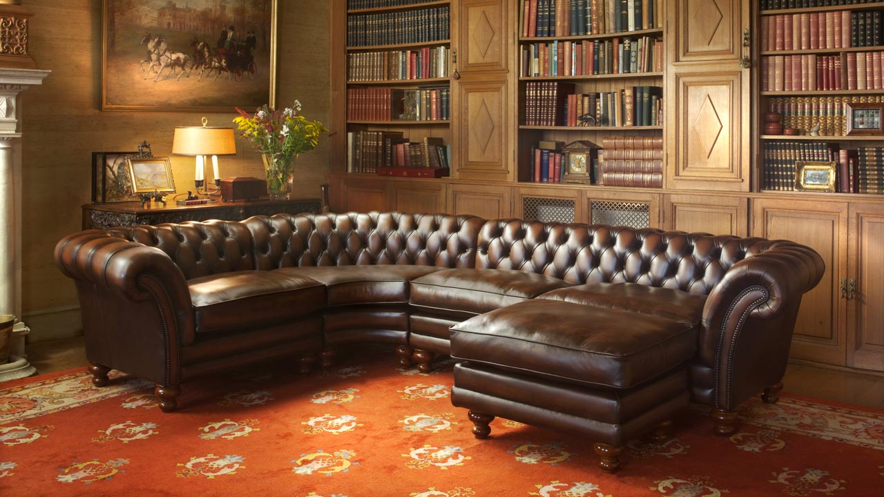 Kingston klassisches Chesterfield-Ecksofa aus Leder