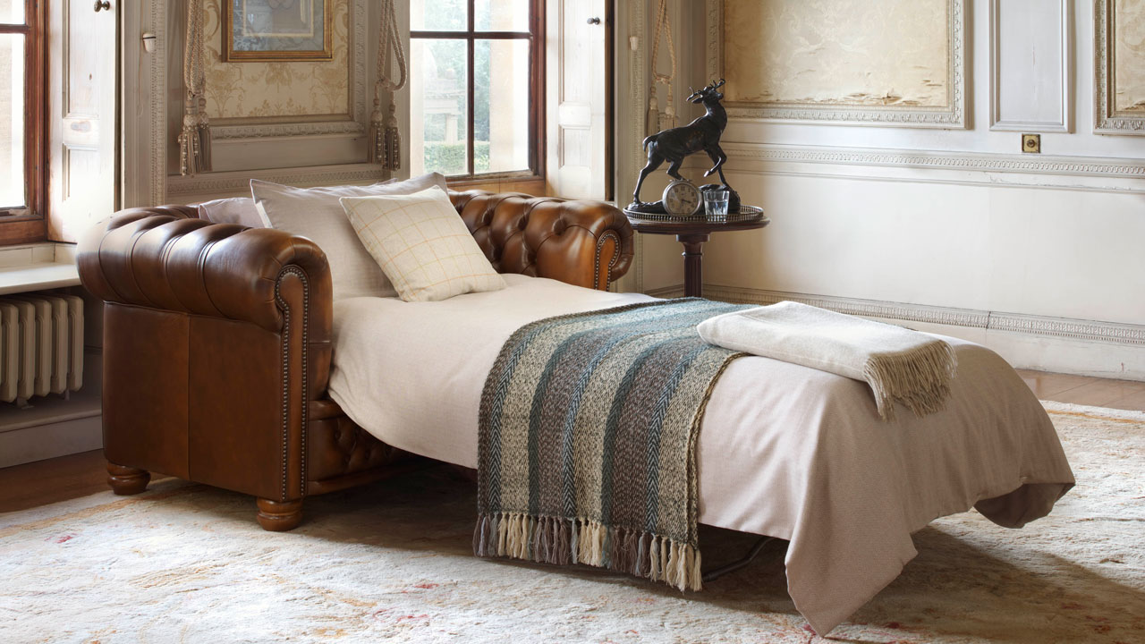 stamford leather chesterfield sofa bed