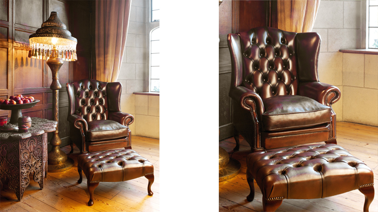stamford leather chesterfield Wing Chair