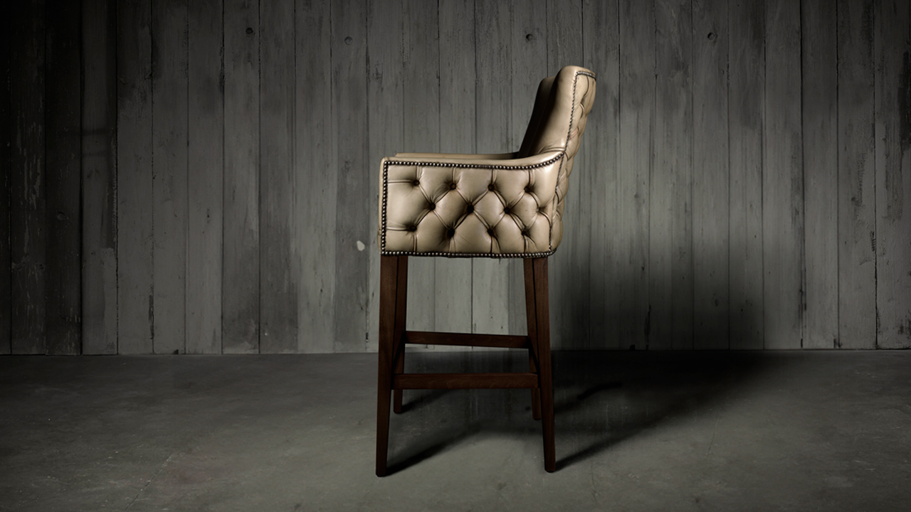 Taburete de bar Chesterfield Chelsea de piel