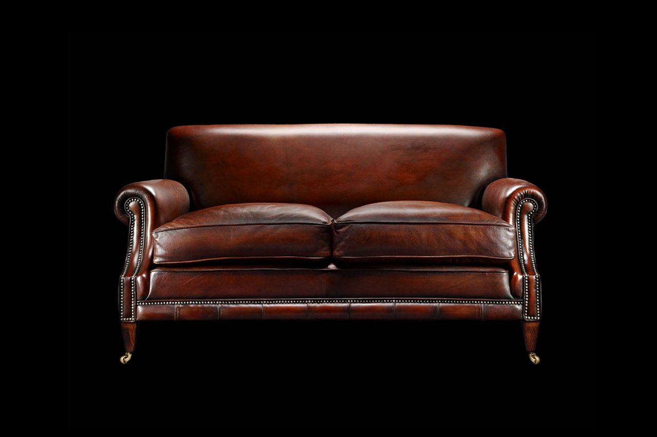 George Berkley Hand-Coloured Chestnut-Brown Sofa