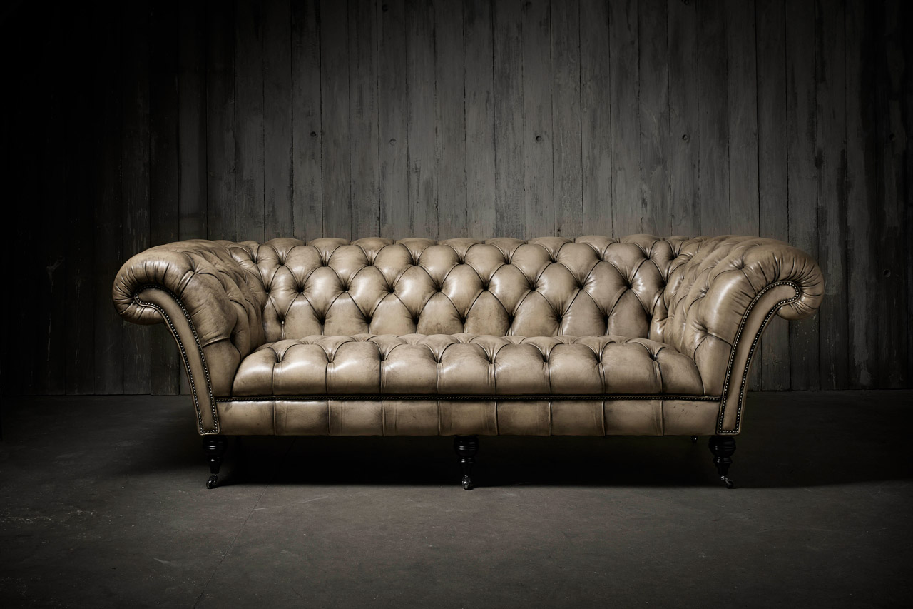 Monochrome Philip Stanhope Bone White Grand Chesterfield Sofa