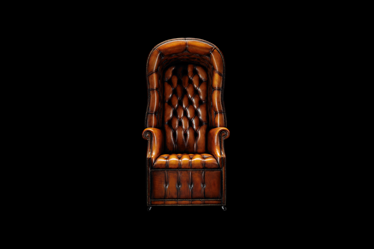 Porters Hand-Coloured Brown Leather Chair