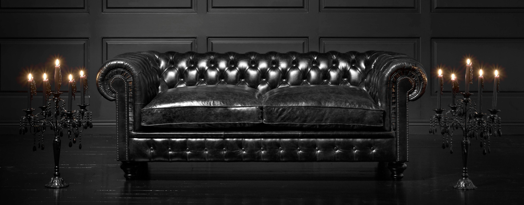 Cromwell 3 seater genuine saddle leather chesterfield sofa
