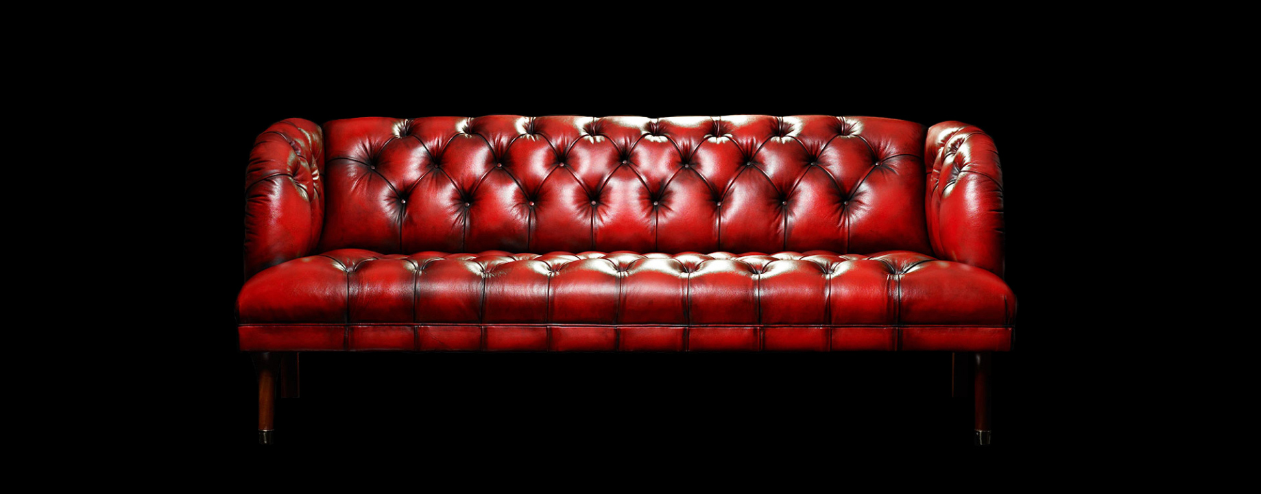 Parliament genuine hand coloured leather compact chesterfield sofa