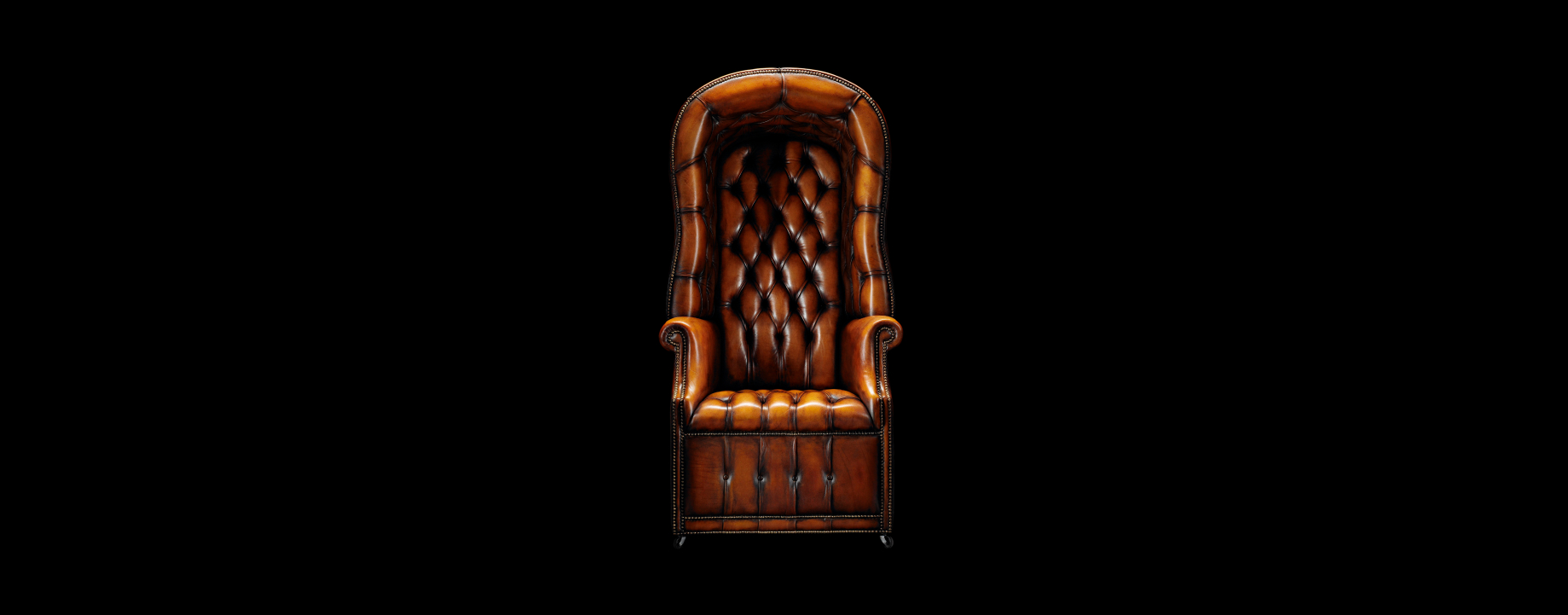 Ausdrucksstarker Porters Chesterfield-Sessel mit unverwechselbarer skulpturaler Präsenz