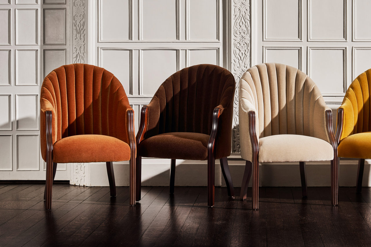 Belvedere Ginger Brown Mohair Chair
