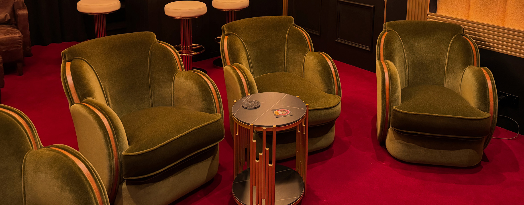 Four mohair chairs by Fleming Howland