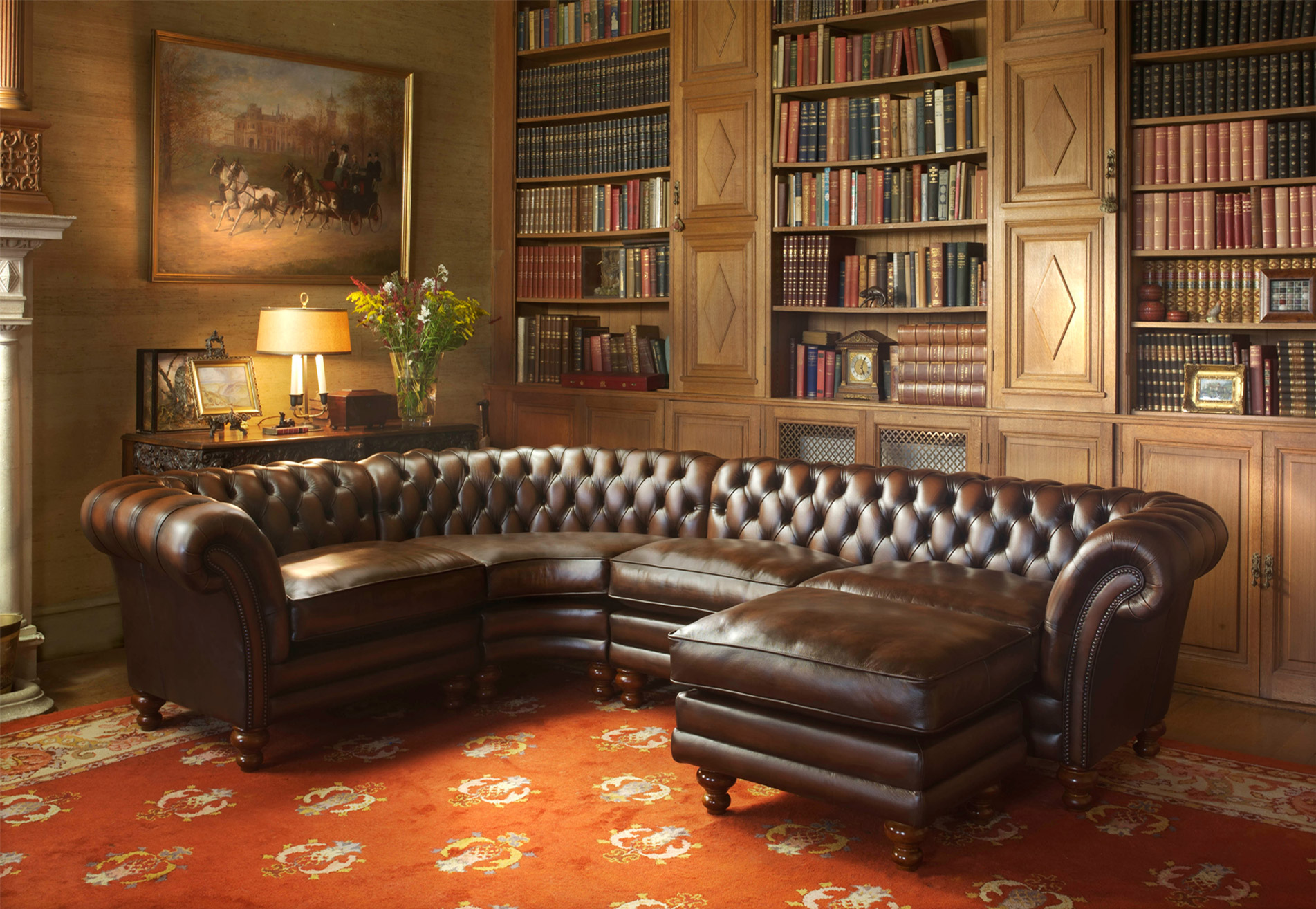 Classic Kingston Antiqued leren bank